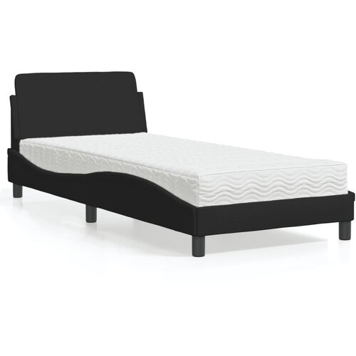 Krevet s madracem Dover crni 80 x 200 cm od tkanine Slike