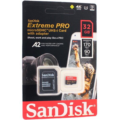 San Disk Mem. Kartica SDHC 32GB Extreme PRO 4K UHD V30 sa adapterom ZJ CN Cene