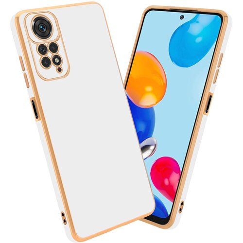 Cadorabo Ohi&scaron;je, združljivo z Xiaomi RedMi NOTE 11 4G / 11S 4G in ble&scaron;čeča bela - zlata - Za&scaron;čitni ovitek iz prožnega silikona TPU in z za&scaron;čito kamere, (20860131) Cene