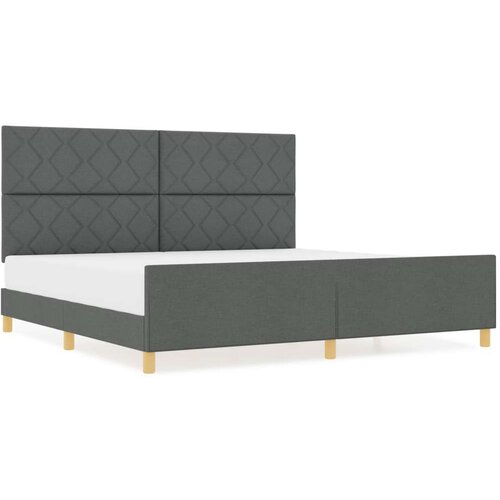 VidaXL Krevet u tamnosivoj boji 200x200 cm od tkanine Slike