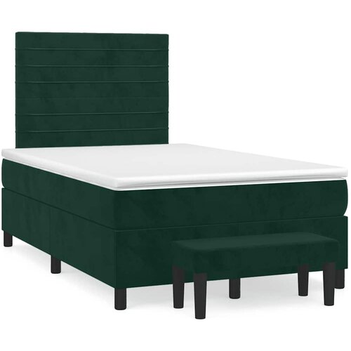  box spring s madracem tamnozeleni 120x190 cm baršunasti Cene