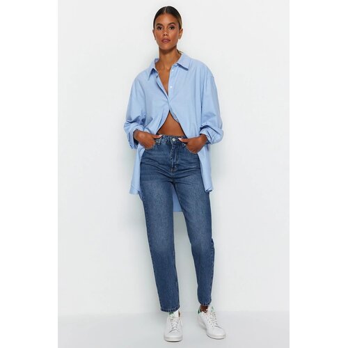 TRENDYOLMILLA ženske pantalone Twoaw24Je00076, Tamno Plava-Plava Slike