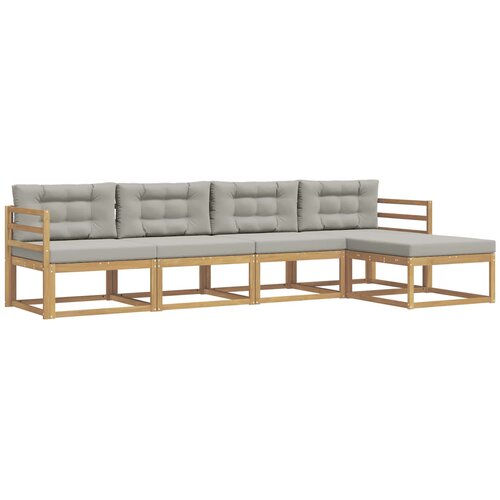 vidaXL Zunanja garnitura za sedenje 4 pcs Bela in svetlo siva, (5000281213) Cene
