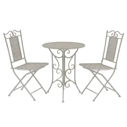  3-dijelni bistro set čelični sivi