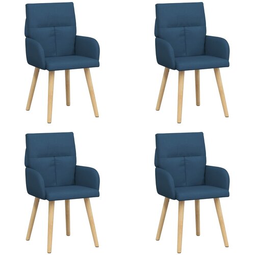 vidaXL Jedilni stoli 4 pcs Blago Modra 60 x 56 x 96 cm, (5000296596) Cene