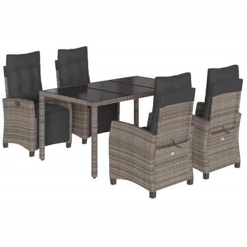  5-dijelni vrtni blagovaonski set sivi od poliratana Siva 150 cm table length Slike