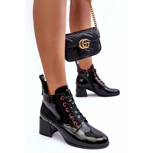 Kesi Low patent leather ankle boots S.Barski black