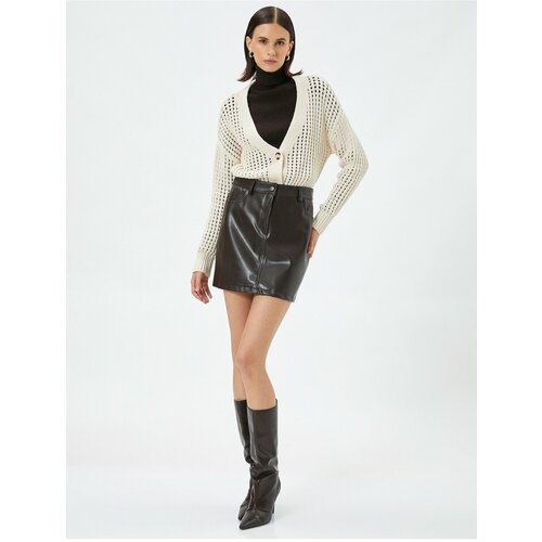 Koton Knit Cardigan With Openwork Button Detailed Long Sleeve Cotton Slike