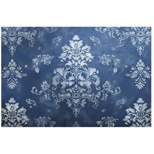  Plakat - Retro Ornament in Worn Blues 60x40 Bez okvira Slike