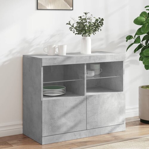 vidaXL Komoda z LED lučkami betonsko siva 81x37x67 cm Cene
