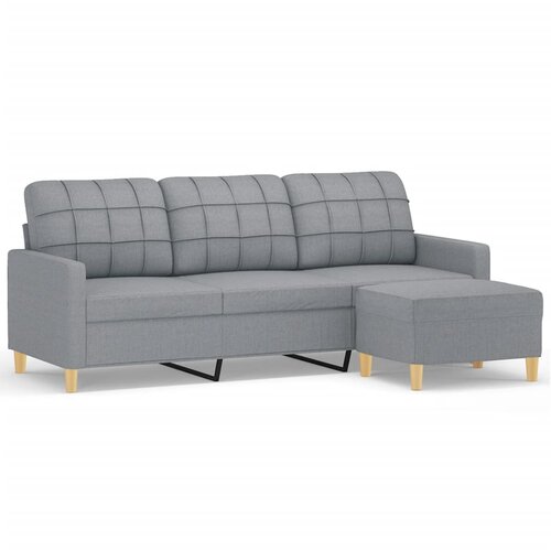 Maison Chic kavč - Sofa - Kanape trosed s stolčkom za noge svetlo siv 180 cm blago, (21727554) Slike