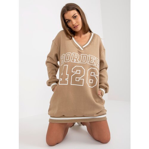 My Red Lips Sweatshirt-EM-BL-776.19-dark beige Slike