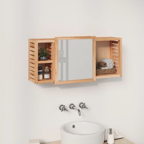vidaXL Ormarić s ogledalom 80 x 17 x 34 cm od masivnog drva oraha Cijene