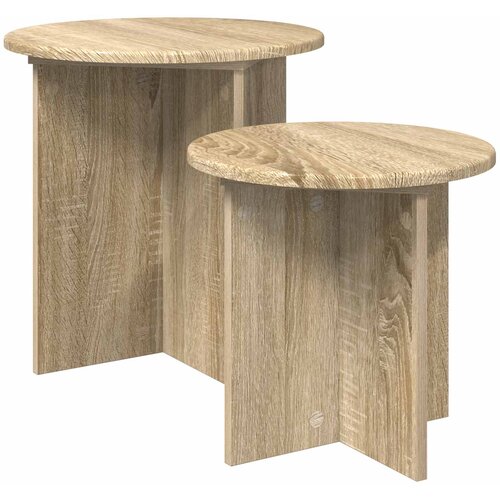  Set pomoćnih stolića 2 pcs Hrast sonoma Konstrukcijsko drvo Slike