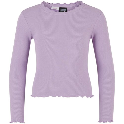 Urban Classics Top 'Girls Short Rib Longsleeve' lila Cene