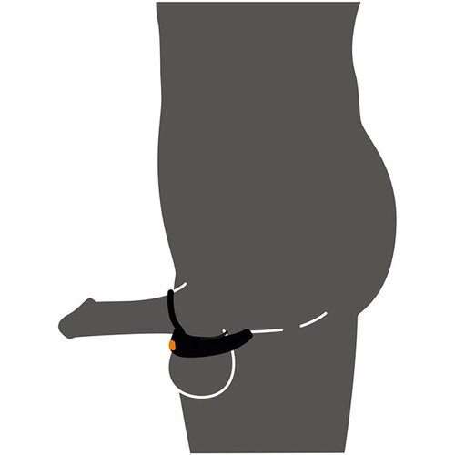 Rebel prsten za penis s vibracijom za stimulaciju here (crni) Slike