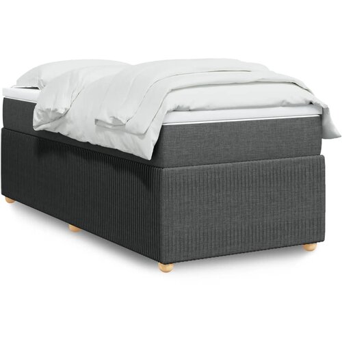 vidaXL Box spring postelja z vzmetnico temno siva 100x200 cm blago Cene