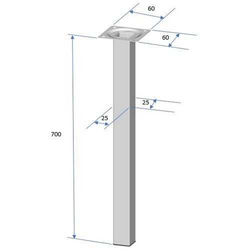  Nogica za namje&amp;scaron;taj 25x25X700mm BIJELA Slike