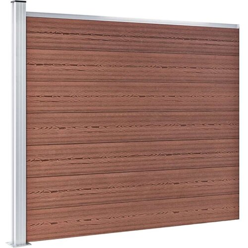VidaXL set panela za ogradu WPC 526 x 146 cm smeđi Slike