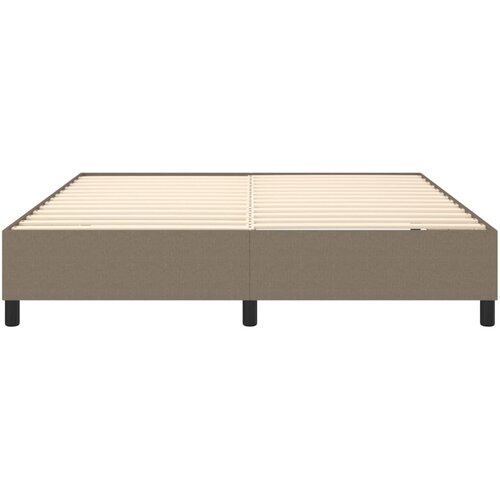  Okvir za krevet s oprugom smeđesivi 160x200 cm od tkanine Slike