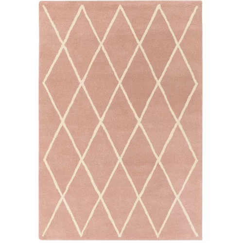 Asiatic Carpets Rožnata ročno tkana volnena preproga 120x170 cm Albany –