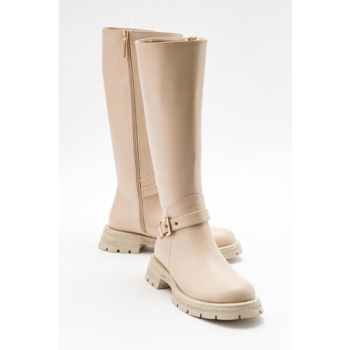 LuviShoes COVELA Women's Beige Skin Boots Slike