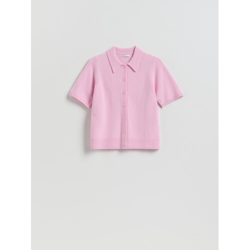 Reserved Volneni polo džemper - pastelnoružičasto Cijene