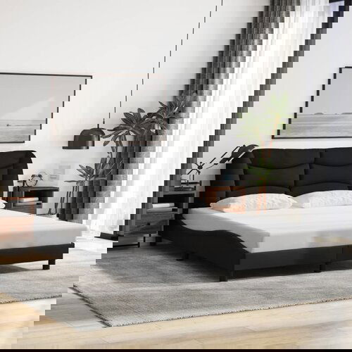 Furnova Posteljni okvir brez vzmetnice črn 160x200 cm blago, (21941227) Slike
