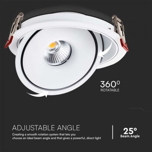  LED ugradna stropna spot svetiljka LED/28W/230V 3000/4000/6400K, prečnik 20 cm, bela Slike
