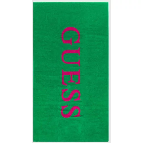 Guess Bombažna brisača zelena barva