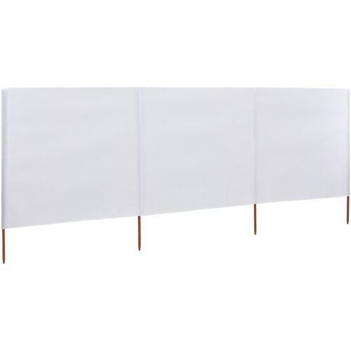 vidaXL vjetrobran s 3 panela od tkanine 400 x 120 cm bijeli Cijene
