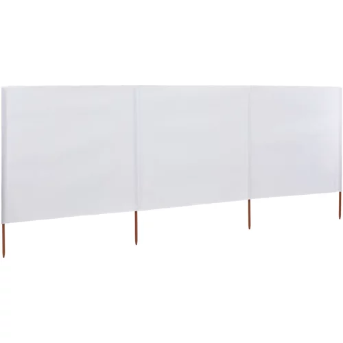 vidaXL vjetrobran s 3 panela od tkanine 400 x 120 cm bijeli