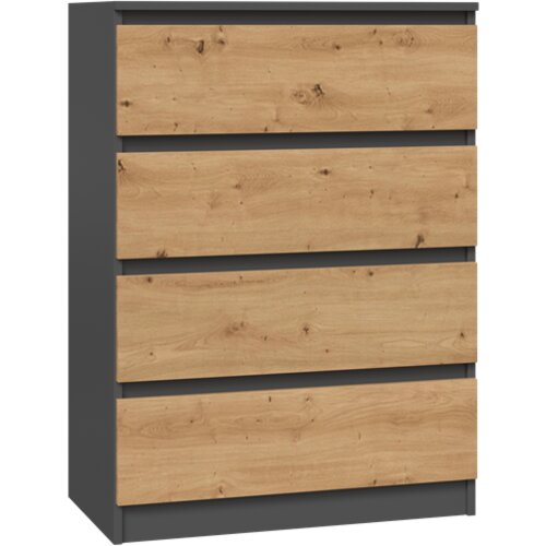 TOP E SHOP Stylish Malwa M4 Chest of Drawers in Anthracite and Artisan Oak, (21738631) Cene