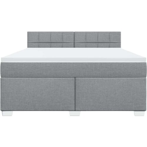 VidaXL Krevet s oprugama i madracem svjetlosivi 180x200 cm od tkanine Slike