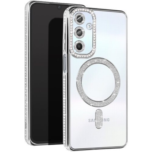 AVIZAR Diamantno ohišje za Samsung Galaxy A25 MagSafe Contour Strass, Srebrna, (5000011863) Cene