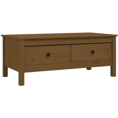 Maison Chic Klubska mizica - kavna mizica - Nizka mizica medeno rjava 100x50x40 cm trdna borovina, (21753937) Cene