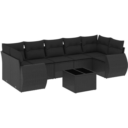 Maison Chic Seti vrtnega pohištva - Vrtna garnitura - Vrtni pohištvo set 8-delna z blazinami črn poli ratan, (21800921) Cene