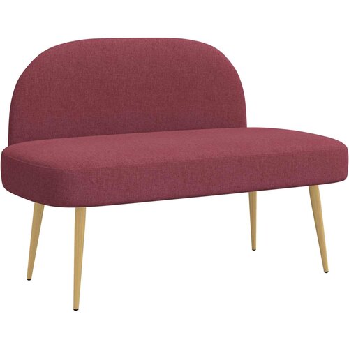  Oblikovana klupa s naslonjačem boja crnog vina 110 x 60 x 76 cm Slike