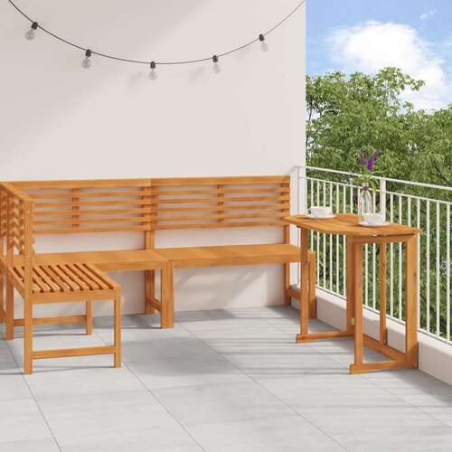  3-dijelni vrtni bistro set od čvrstog akacijinog drva Slike