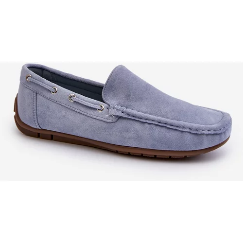 Kesi Men's suede slip-on loafers Blue Rayan