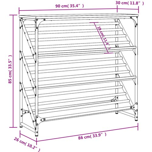 vidaXL stalak za cipele crni 90x30x85 cm od konstruiranog drva Cene