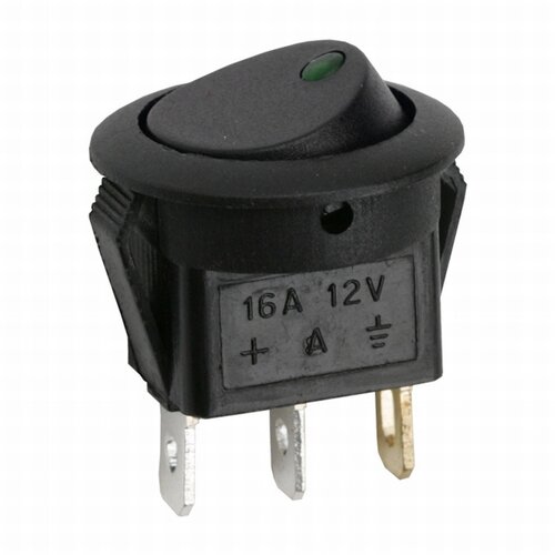 Delight Preklopno vgradno stikalo OFF/ON 16A 12V DC zelena LED Cene