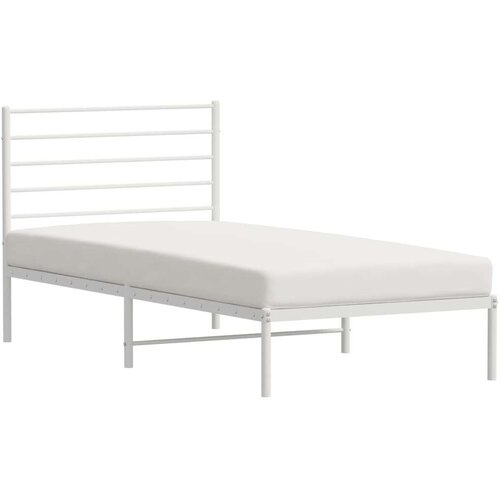 VidaXL Metalni okvir za krevet s uzglavljem bijeli 90x200 cm Slike