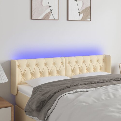  Uzglavlje krem 163x16x78/88 cm od tkanine Slike