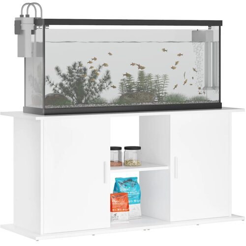  Stalak za akvarij bijeli 121 x 41 x 58 cm od konstruiranog drva Slike