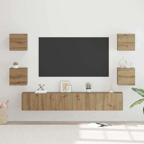  Set TV komoda Zidne Ostalo s pohranom s vratima 7 pcs hrast artisan 60 x 30 x 30 cm Cijene