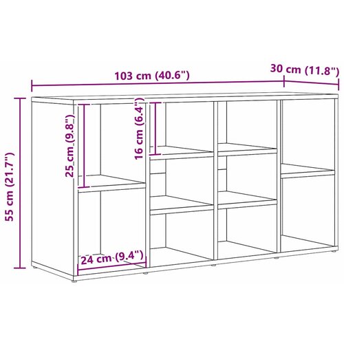  Klupa za cipele s policom Umjetnički hrast 103 x 30 x 54,5 cm Slike