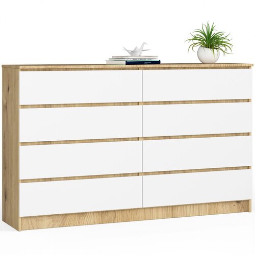 AKORD KOMODA K160 8SZ CLP ARTISAN OAK / WHITE, (21702877) Slike