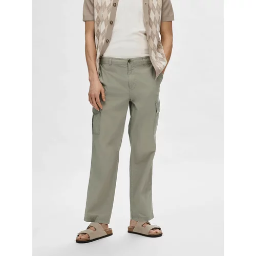 Selected Homme Cargo hlače 'EVAN' taupe siva