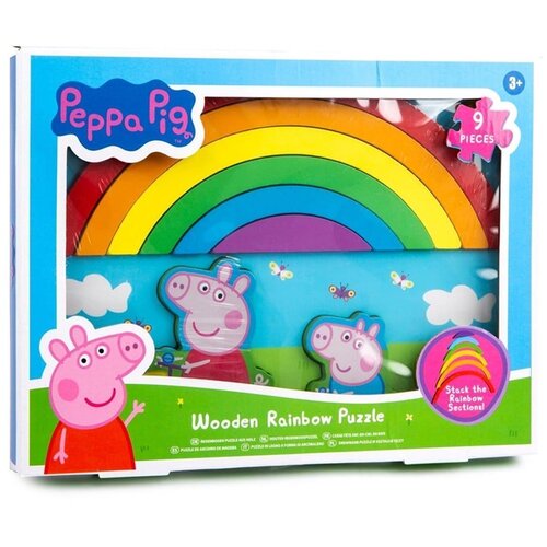  3D lesena mavrična sestavljanka PEPPA PIG RABLJENO Cene